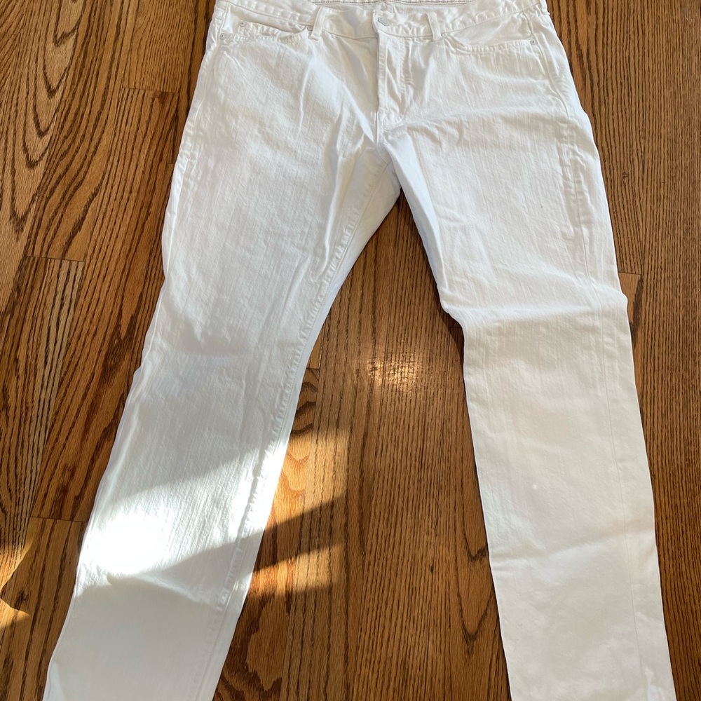 7  Seven for all Mankind Mens White Butterfly Standard Jeans 36W / 31L